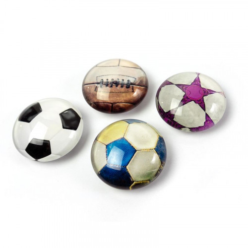 Magneti decorativi "Pelé" - Set di 4 magneti in vetro da calcio