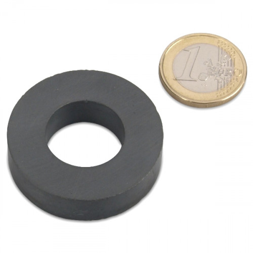 Anello magnetico Ø 40,0 x 20,0 x 10,0 mm Y35 ferrite - aderenza 2,7 kg