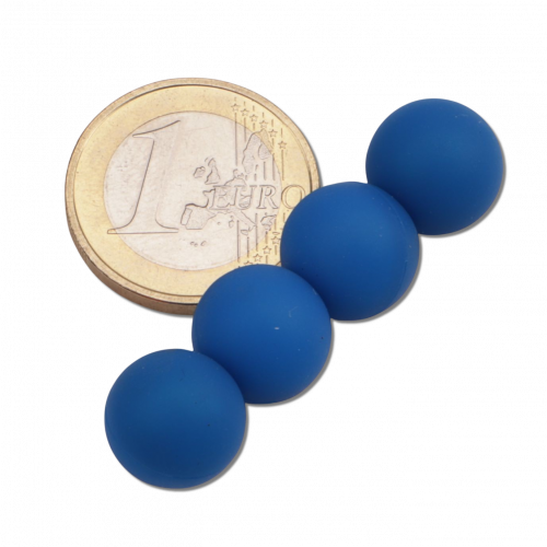 Sfera magnetica al neodimio blu con rivestimento in silicone Ø 12 mm, set da 4