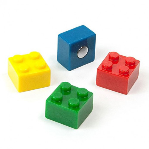 Magneti decorativi Brick - Set con 4 mattoncini magnetici, assortiti
