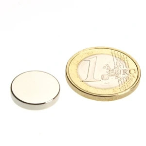 Disco magnetico Ø 15,0 x 3,0 mm N45 nichel - aderenza 2,9 kg