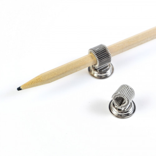 Portapenne magnetico "Pen Holder" argento in set da 2 con matita